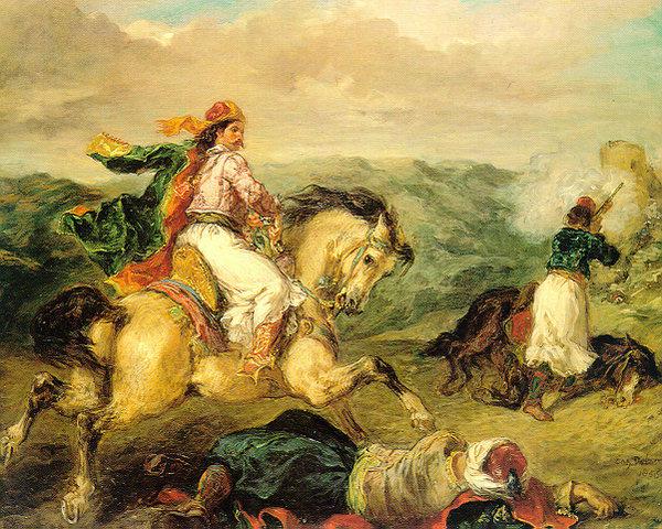 Eugene Delacroix Mounted Greek Warrior Germany oil painting art